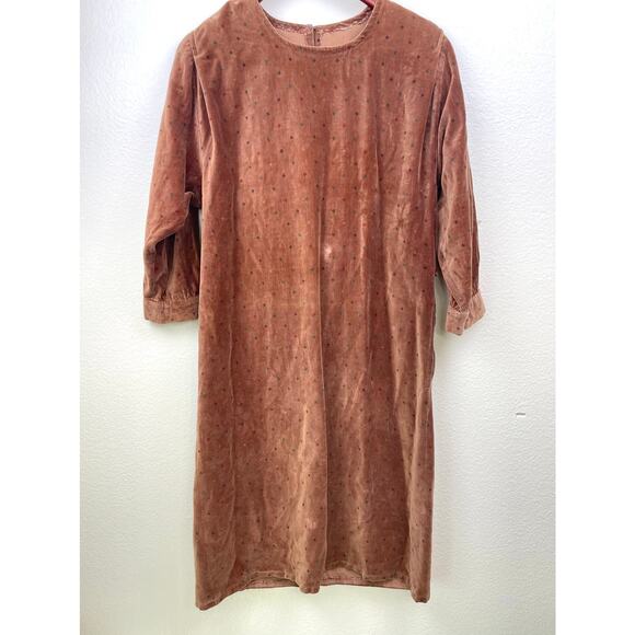 Vintage 70s Womens Dress Sz M Velvet Boho Hippie Sack Witchy Velour Festival - Picture 1 of 8